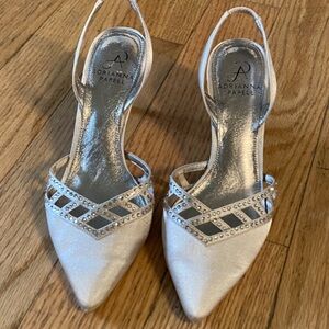 Adrianna Papell Silver Strappy Heels